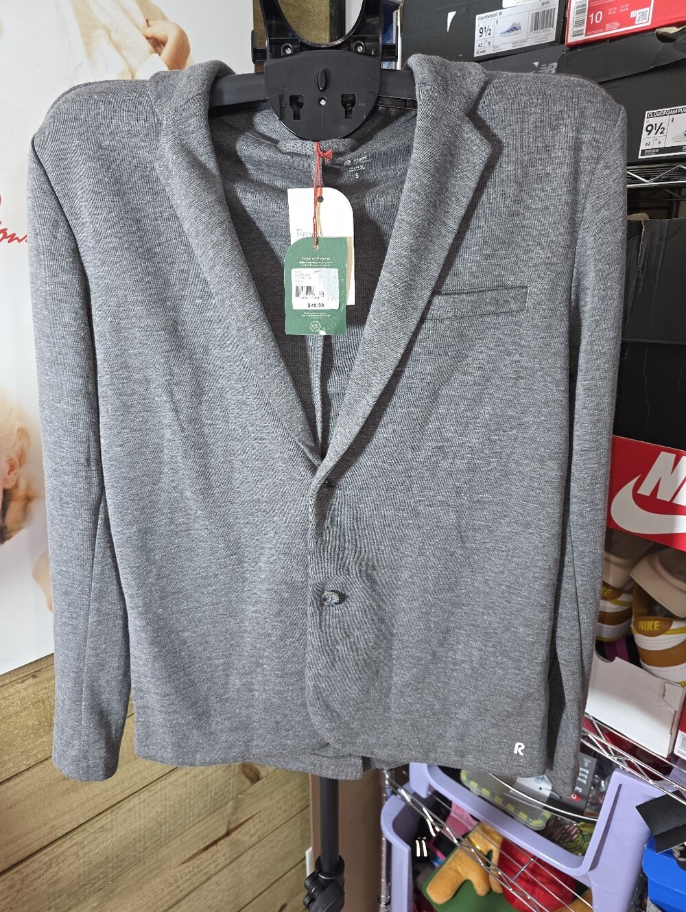 Men's Charcoal Blazer - Recycled Material